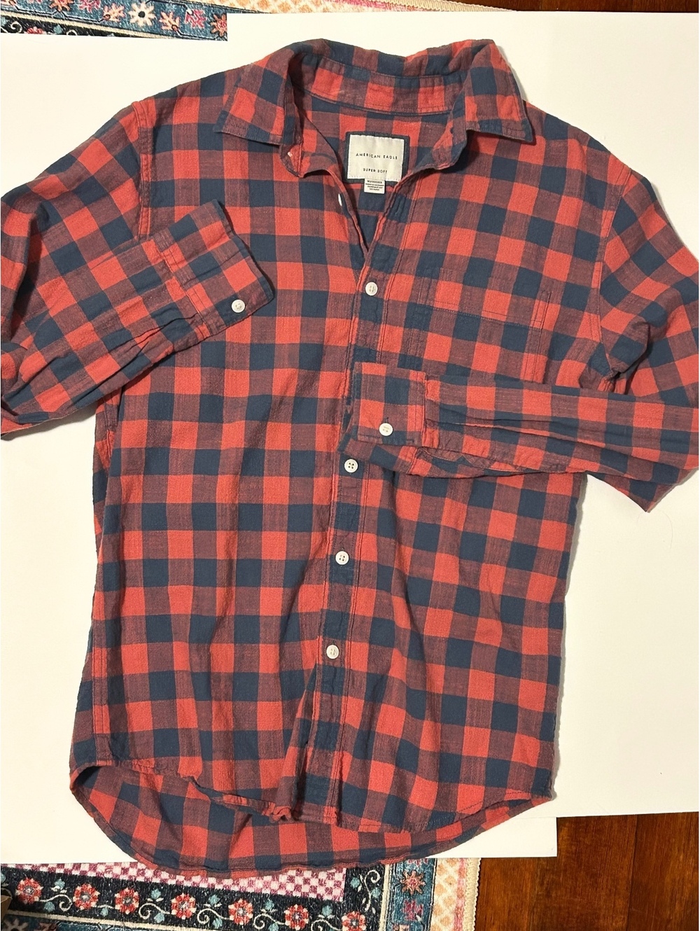 American Eagle  plaid button-up shirt XS